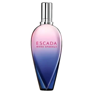 زجاجة عطر Escada Moon Sparkle باللون الأزرق البنفسجي الفاتح على خلفية بيضاء